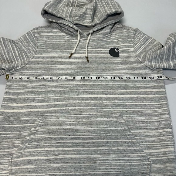 Carhartt Clarksburg Hoodie Sweatshirt Adult Size S Pullover Fleece Pocket Gray - Picture 5 of 11